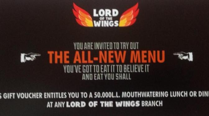 Win a 50,000LL Voucher to Eat at Lord of the Wings!